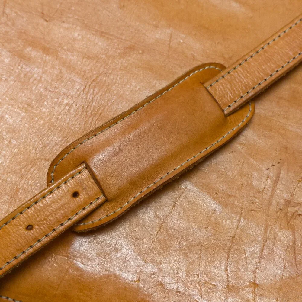 Handmade Natural Leather Satchel Briefcase – Vintage Tan Crossbody Messenger - Picture 7 of 16
